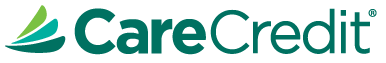 The image features the logo of CareCredit with a green background and white text.