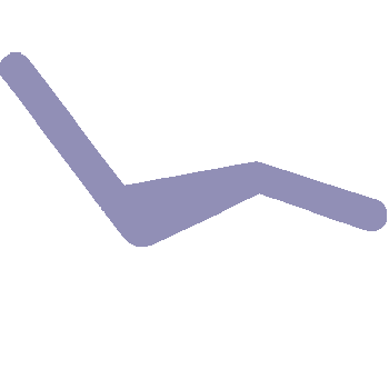 The image shows a stylized graphic of a reclining chair with a human figure seated, against a black background.